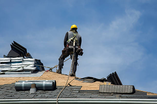 Professional Gutter Installation technician working in Harlan, IA
